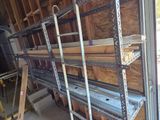 a shelf with a bunch of shelves on it in a garage