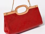 louis vuitton red patent handbag with gold hardware