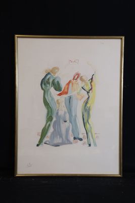 tableau représentant un homme et une femme dansant sur fond noir