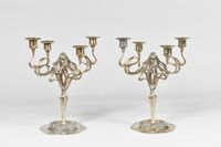 Paire de candélabres Art Nouveau par Ferdinand Schmitz