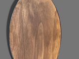 a picture of a wooden mirror with a metal frame