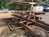 a train track that has a picnic table on top of it