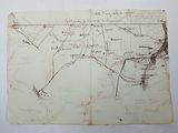 an old drawing of a map on a piece of paper