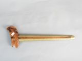 a close up of a wooden mallet with a wooden handle
