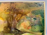 une peinture représentant un arbre au milieu d'un tableau