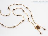 gold plated necklace with agate and black glass beads