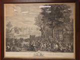 painting of a large group of people gathered in a park
