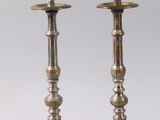 pair of antique silver candlesticks