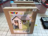 une boîte en carton avec l'image d'un enfant à l'intérieur