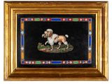 une image représentant un tableau d'un chien sur fond noir