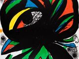 une image représentant une affiche sur laquelle figure une fleur colorée