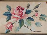 a picture of a painting of a rose on the wall
