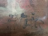 an image of a close up of a painting on a wooden table