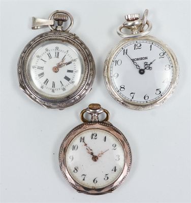 Lot de petites montres de poche en argent dans divers états … - Photo 1