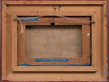 an old picture of a picture frame with a piece of paper taped to it