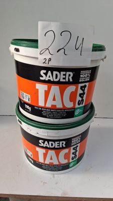Lot de 2 seaux de colle acrylique Sader TAC SA4, 19 kg chacu…