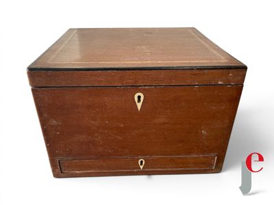 an old wooden box with a lock on it