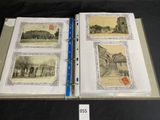 an open book with pictures of buildings and people on it