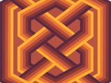 an orange and brown geometric pattern on a white background