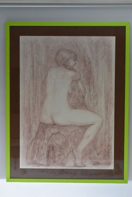 Bernard DRUET (1935-2012), "Nu de dos ", sanguine signée en …