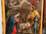 une image représentant une peinture de la Nativité de Jésus dans une crèche