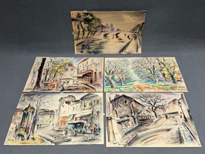 Georges RAULT (1897-1977): 5 aquarelles des années 1920