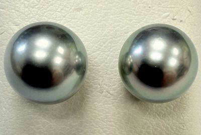 Paire DE Boutons D'Oreilles EN Platine OrnÉE DE Perles Grise…