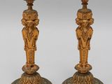 pair of antique brass candlesticks