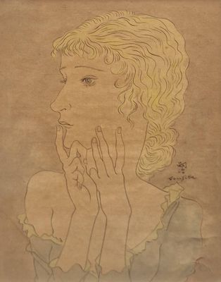 dessin représentant une femme qui se couvre le visage de ses mains