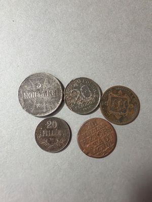 Ensemble de 5 monnaies européennes comprenant 20 fenigow 191…