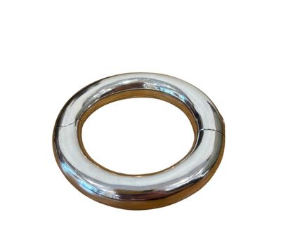an image of a silver metal ring on a white background