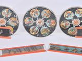 several different types of decorative items are displayed on a white surface