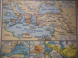 une vieille carte de l'Europe et du Moyen-Orient indiquant les principales villes