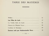 an old book with a list of items in french on it