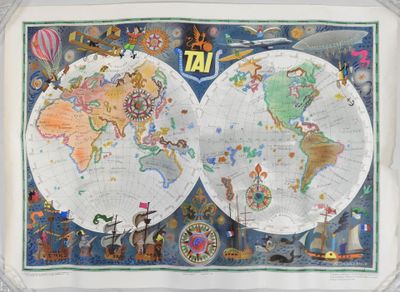 une photo d'une carte du monde exposée