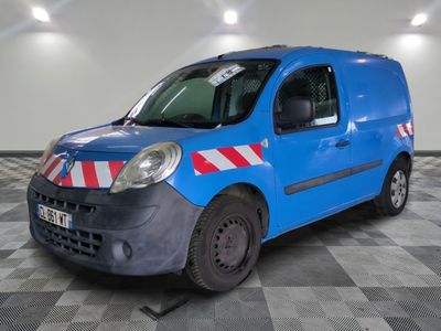 a picture of a blue van with a red and white stripe on the side