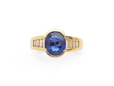 une bague en saphir et diamant