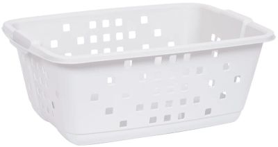 panier en plastique blanc avec des trous sur le dessus