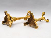 Paire de candélabres en bronze ciselé et doré à quatre lumiè… (photo 4)
