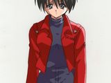une photo d'une femme vêtue d'une veste rouge et d'un short bleu
