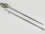 a pair of swords with a skull on the handle and a sword on the end