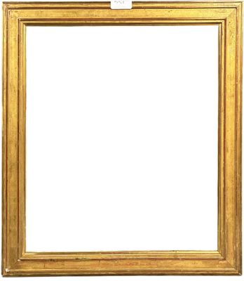 a gold picture frame with a white background