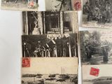 many old photos of people and animals on the wall