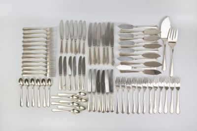 a lot of silver spoons and forks on the table