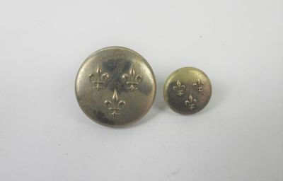 une paire de boutons dorés ornés de fleurs