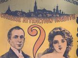 a poster with a picture of a man and a woman on it