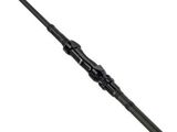 a close up of a fishing rod on a white background