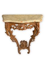 Petite console Louis XV plateau en faux marbre*