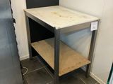 a small table in the corner of a room