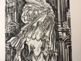 an image of a drawing of a woman in a dress and crown